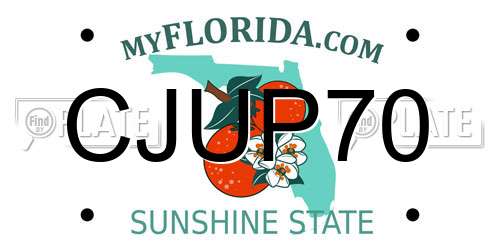 CJUP70 Florida License Plate