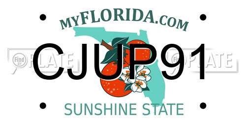 CJUP91 Florida License Plate