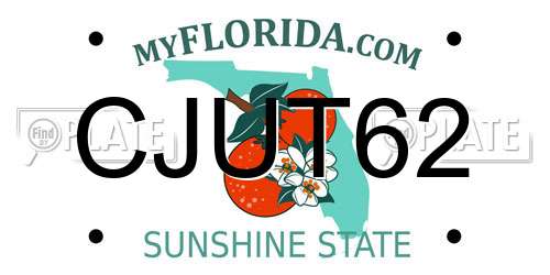 CJUT62 Florida License Plate