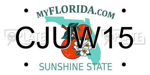 CJUW15 Florida License Plate