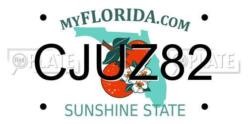 CJUZ82 Florida License Plate
