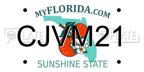 CJVM21 Florida License Plate