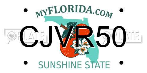 CJVR50 Florida License Plate