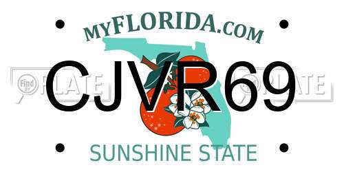 CJVR69 Florida License Plate