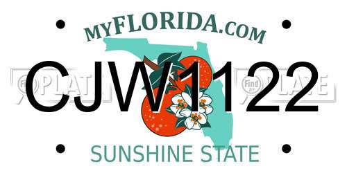 CJW1122 Florida License Plate