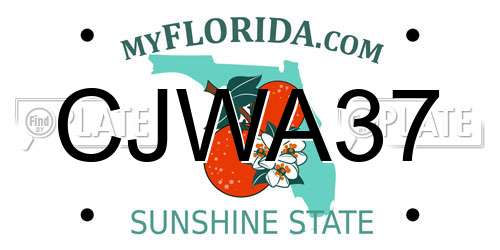 CJWA37 Florida License Plate