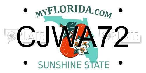 CJWA72 Florida License Plate