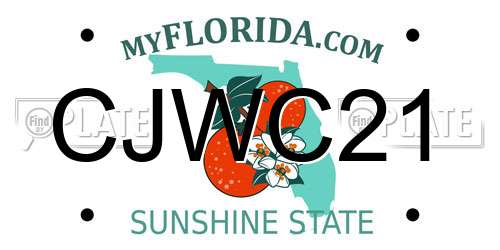 CJWC21 Florida License Plate