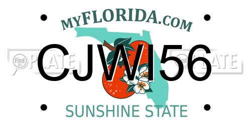 CJWI56 Florida License Plate
