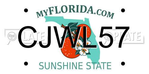 CJWL57 Florida License Plate