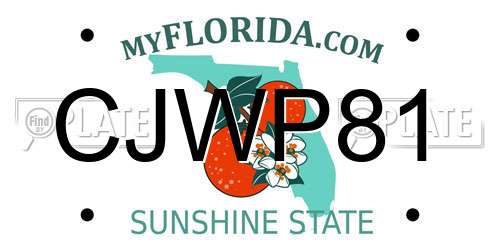 CJWP81 Florida License Plate