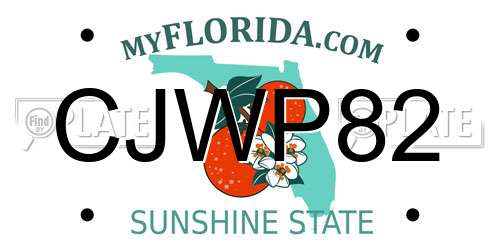 CJWP82 Florida License Plate
