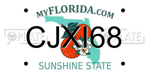 CJXI68 Florida License Plate