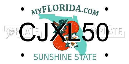 CJXL50 Florida License Plate