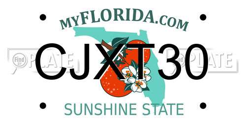 CJXT30 Florida License Plate