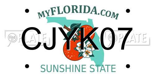 CJYK07 Florida License Plate