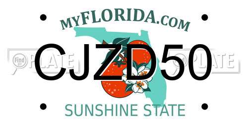 CJZD50 Florida License Plate