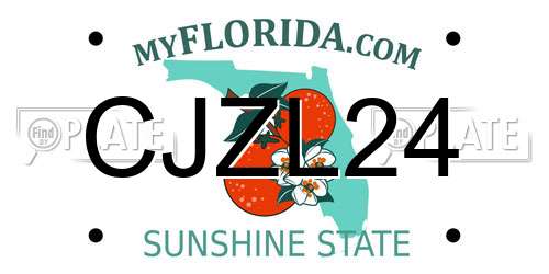 CJZL24 Florida License Plate