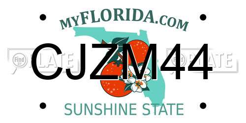CJZM44 Florida License Plate