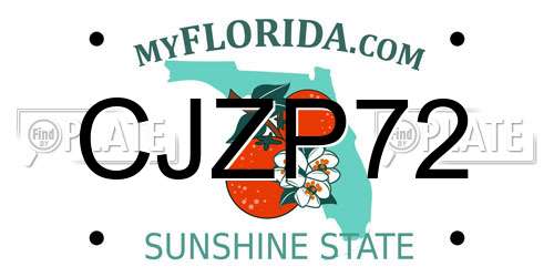 CJZP72 Florida License Plate