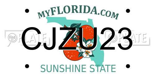 CJZU23 Florida License Plate