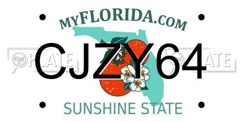 CJZY64 Florida License Plate
