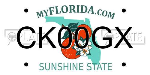 CK00GX Florida License Plate