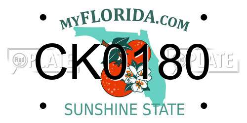 CK0180 Florida License Plate
