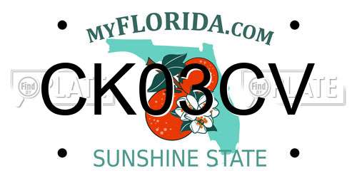 CK03CV Florida License Plate