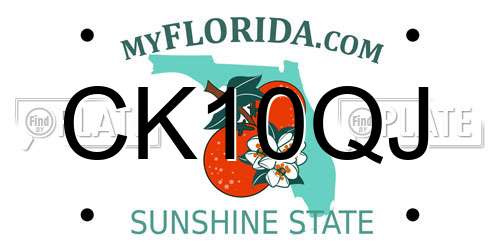CK10QJ Florida License Plate