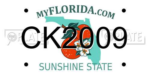 CK2009 Florida License Plate
