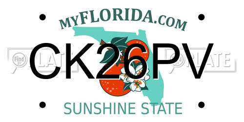 CK26PV Florida License Plate
