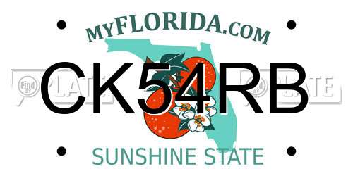 CK54RB Florida License Plate