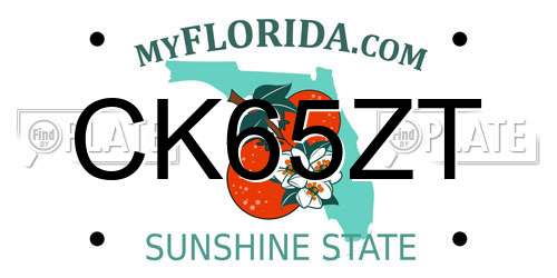 CK65ZT Florida License Plate