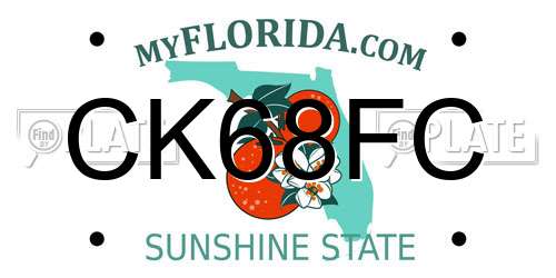 CK68FC Florida License Plate