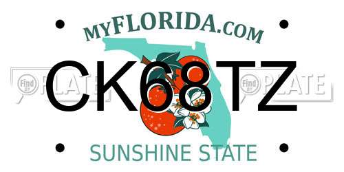 CK68TZ Florida License Plate