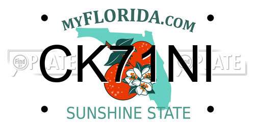 CK71NI Florida License Plate