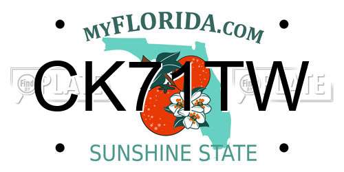 CK71TW Florida License Plate