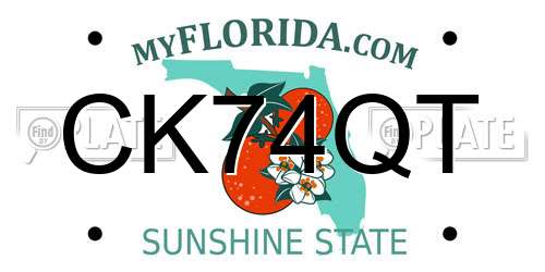 CK74QT Florida License Plate