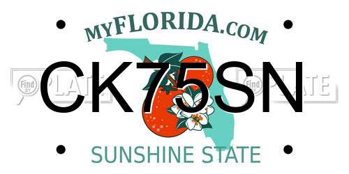 CK75SN Florida License Plate
