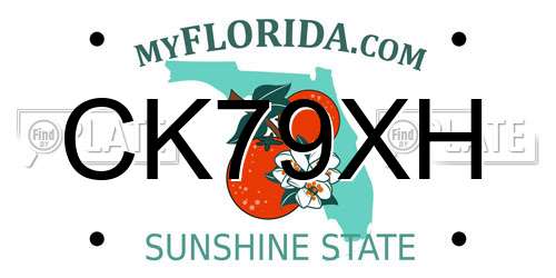 CK79XH Florida License Plate