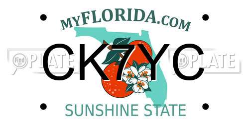 CK7YC Florida License Plate