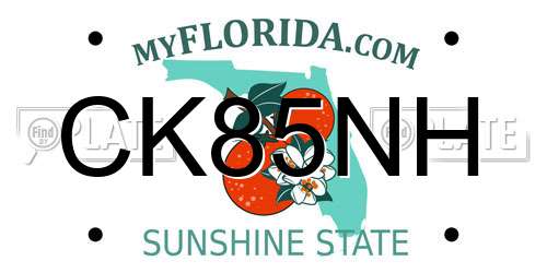 CK85NH Florida License Plate
