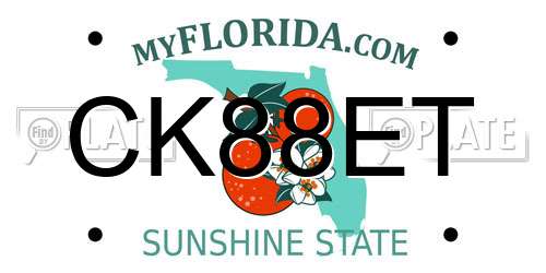 CK88ET Florida License Plate