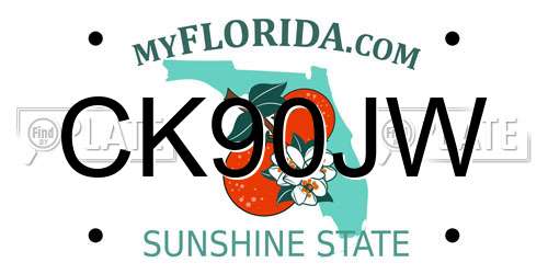 CK90JW Florida License Plate