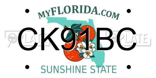 CK91BC Florida License Plate