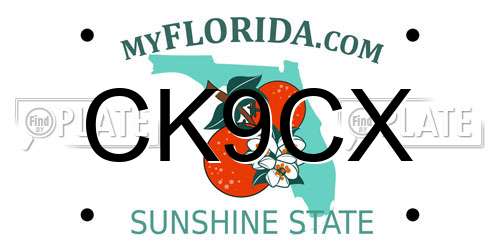 CK9CX Florida License Plate