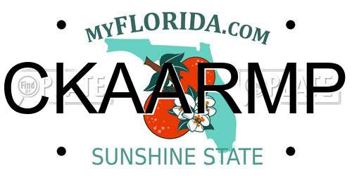 CKAARMP Florida License Plate