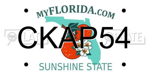 CKAP54 Florida License Plate