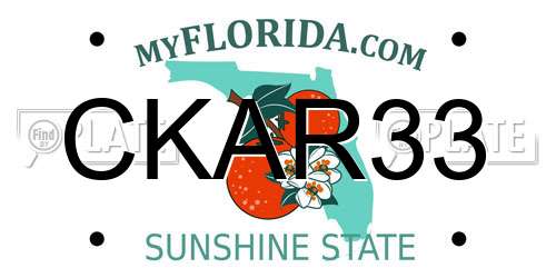 CKAR33 Florida License Plate